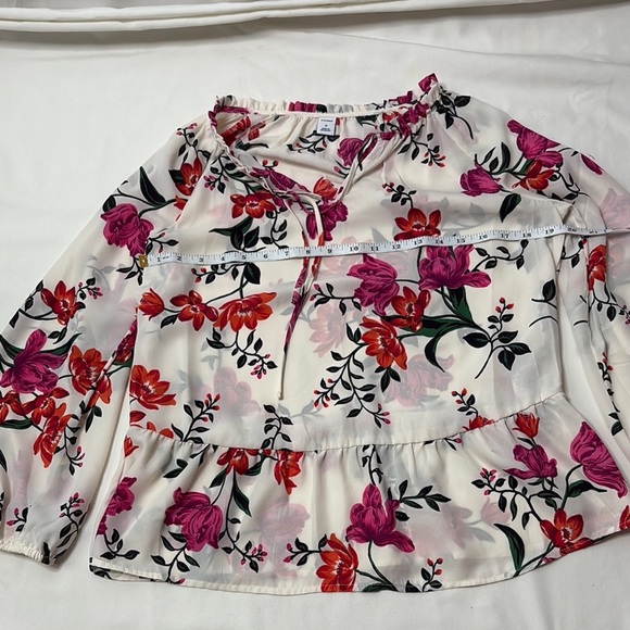 Old Navy Flowers Boxy Peplum Blouse M - Picture 4 of 9